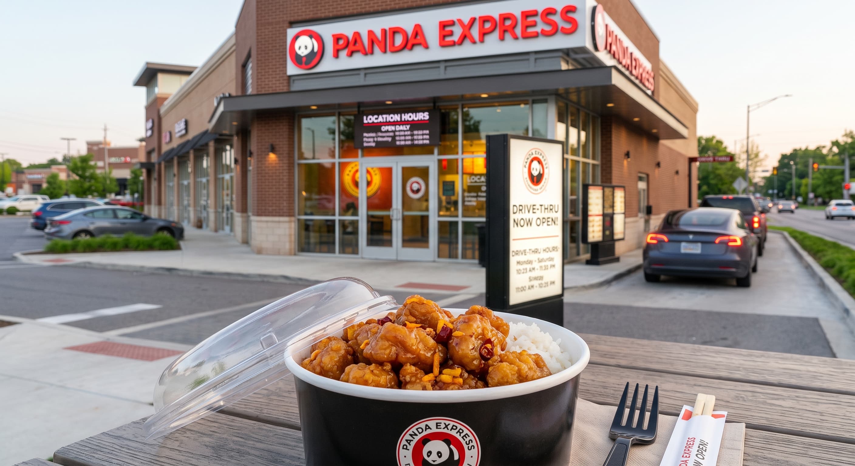 Panda Express Orange Chicken served during lunch and dinner hours