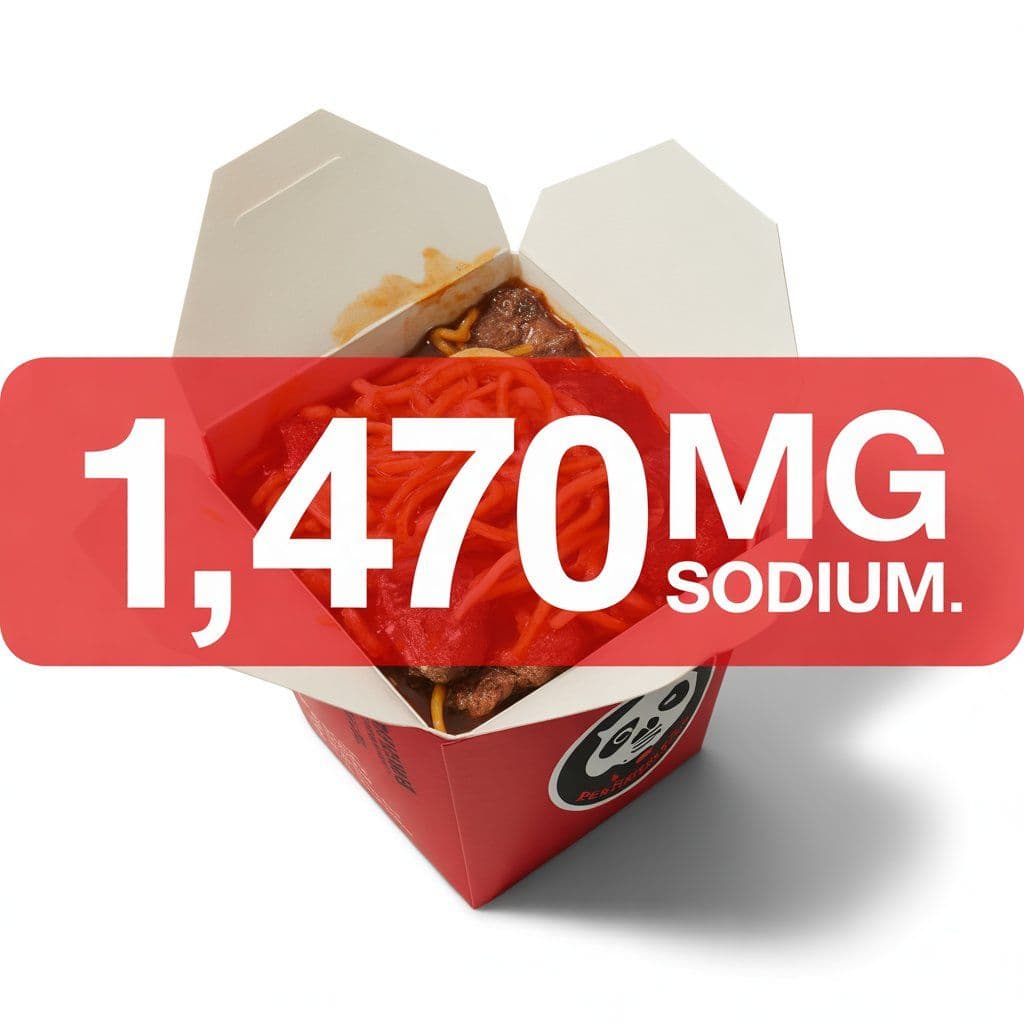 High sodium Panda Express foods to avoid Beijing Beef contains 1,470mg of sodium per serving, exceeding half the daily recommended limit