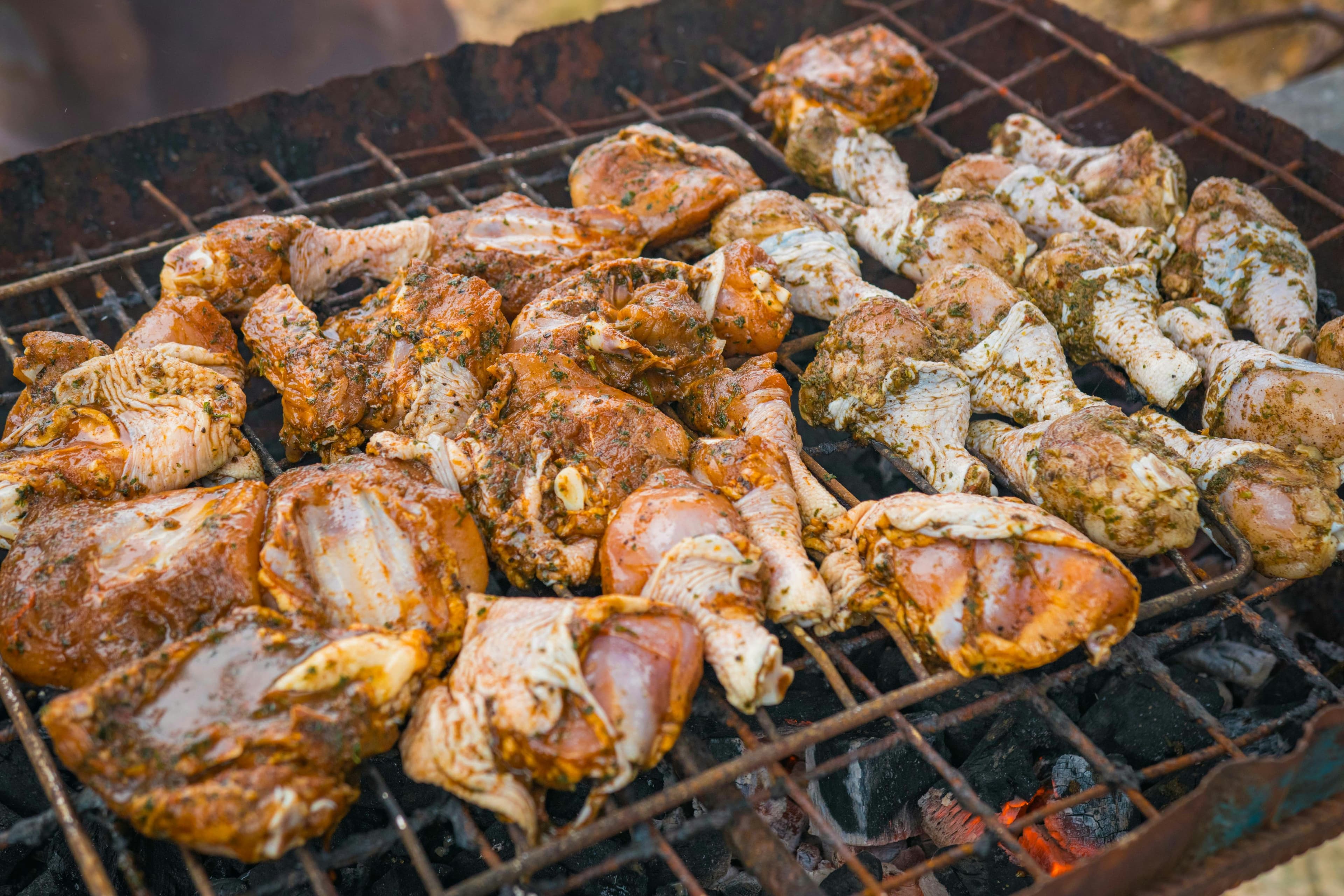 Cooked chicken thighs on a plate