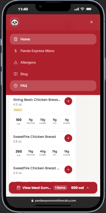 Panda Express Nutrition Calculator 2026 | Calories & Nutrition Facts